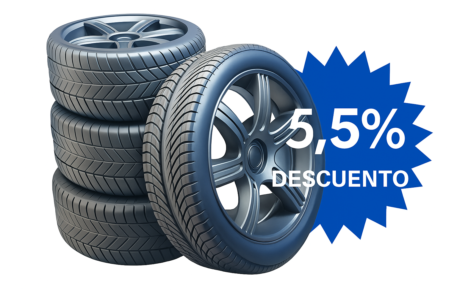 5,5% de descuento en la compra de 2 llantas.